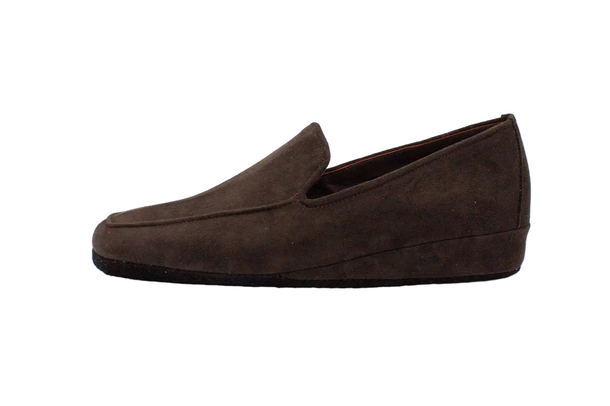 Pantofole da uomo in camoscio marrone