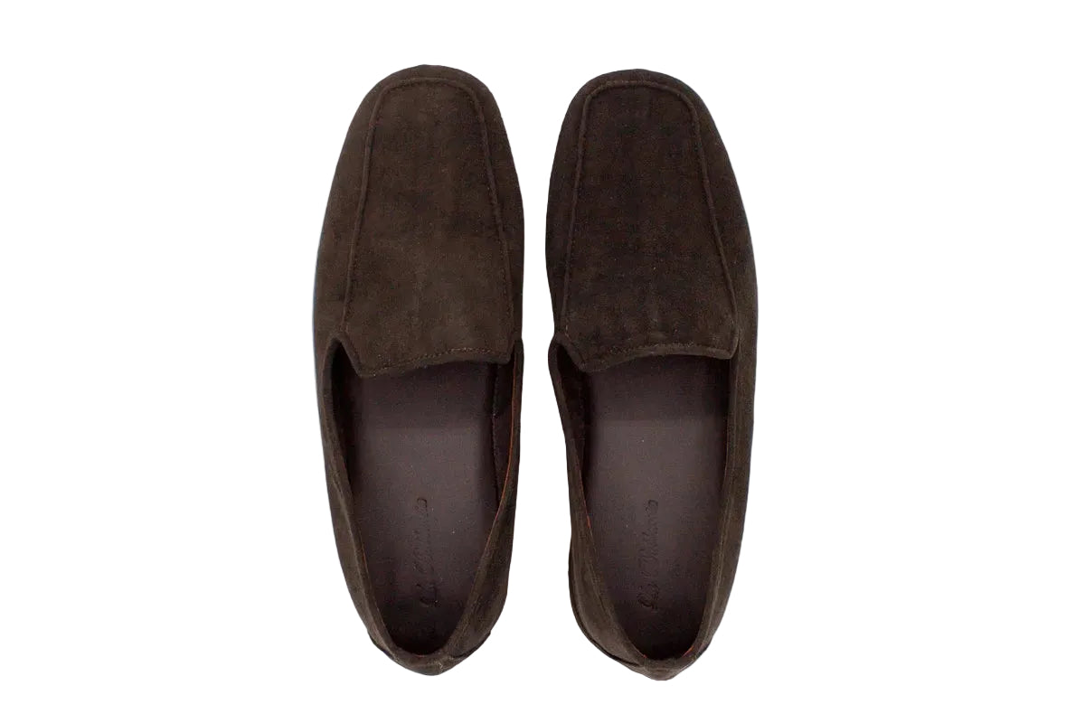Pantofole da uomo in camoscio marrone
