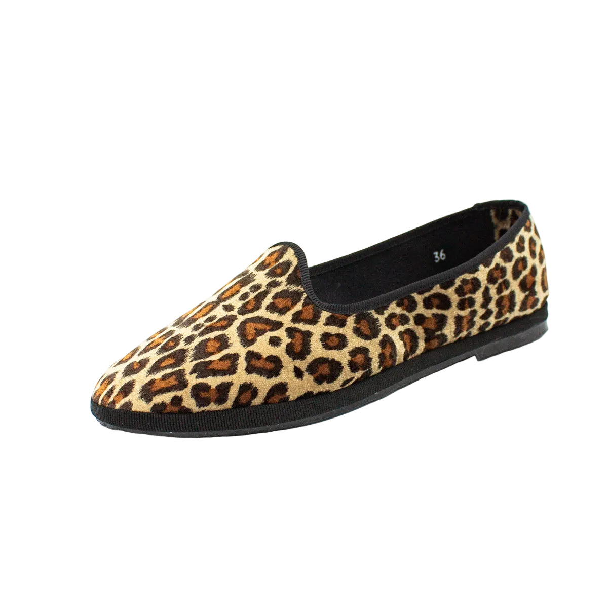 Friulane bicolore in velluto leopardo-nero