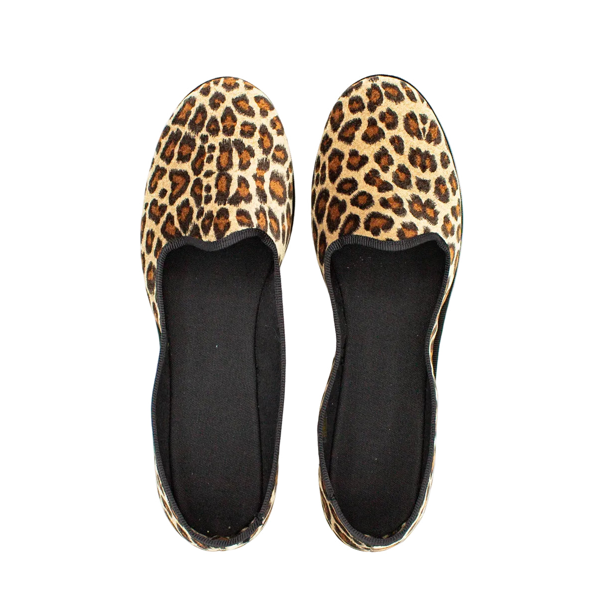 Friulane bicolore in velluto leopardo-nero
