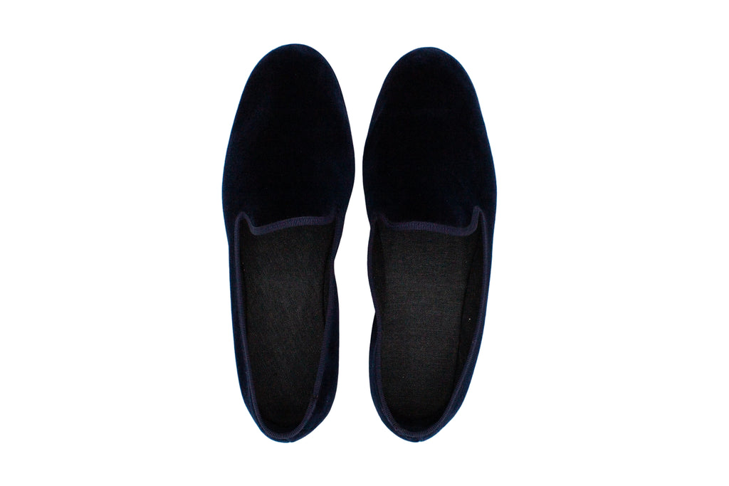 Men's Friulane in blue velvet