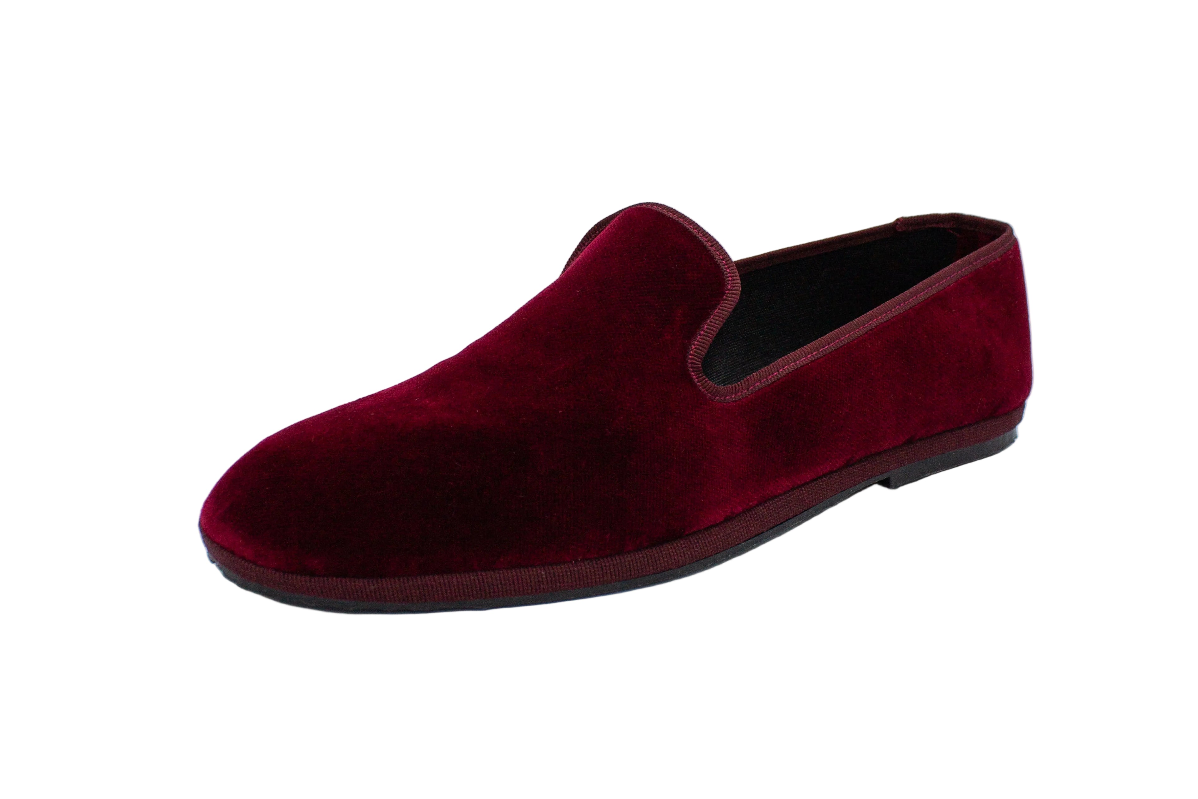 Friulane da uomo in velluto bordeaux