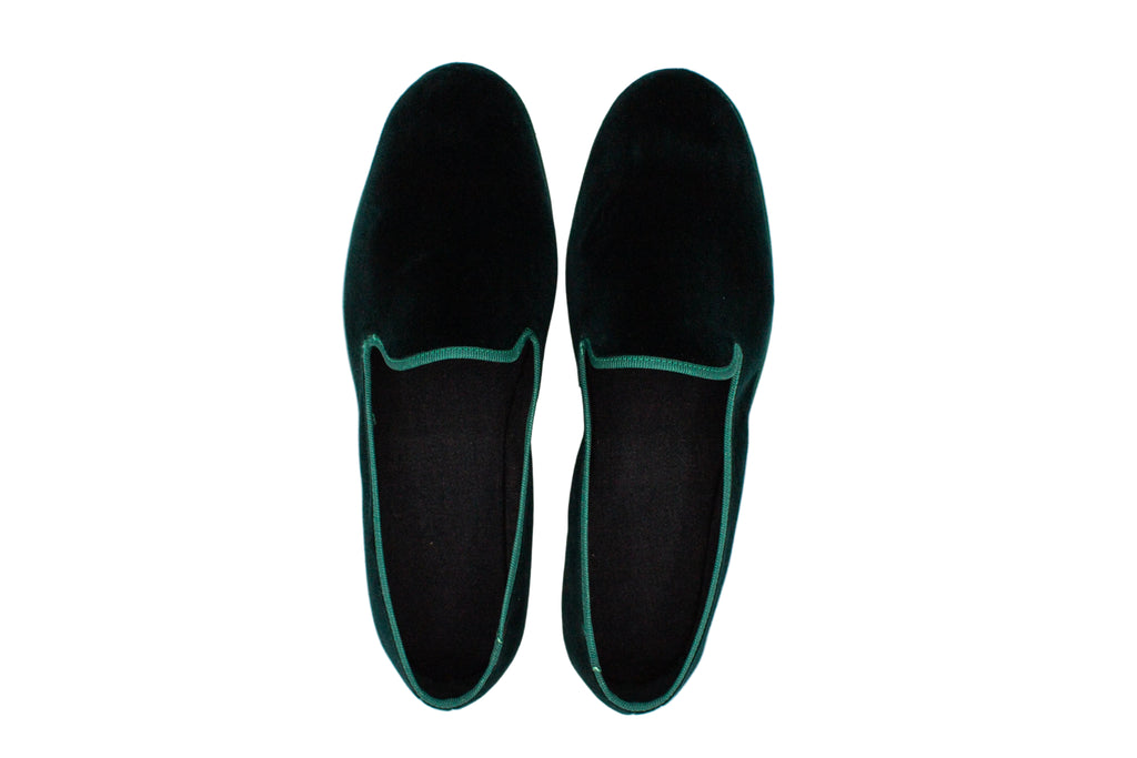 Men's Friulane in bottle green velvet