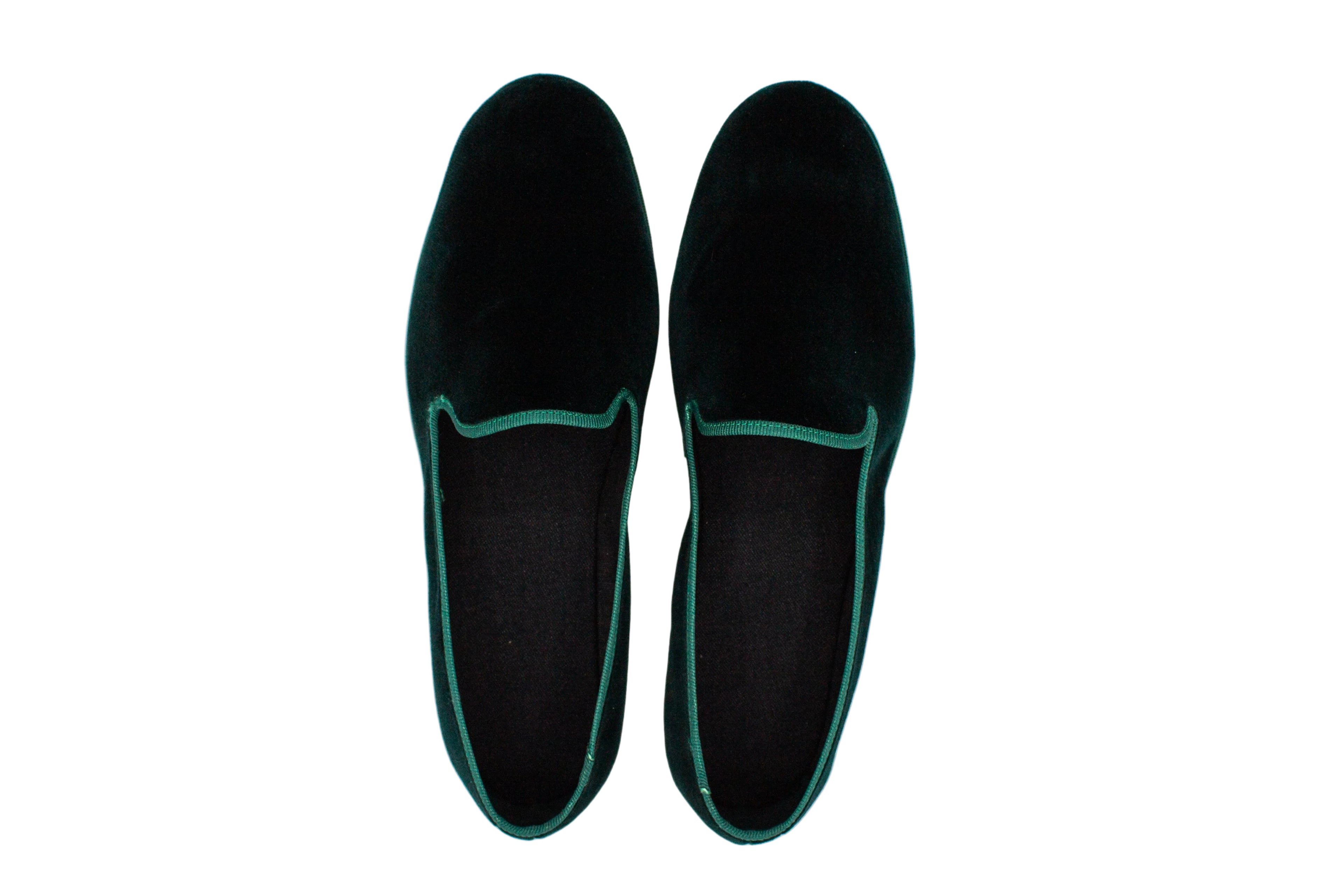 Friulane da uomo in velluto verde bottiglia