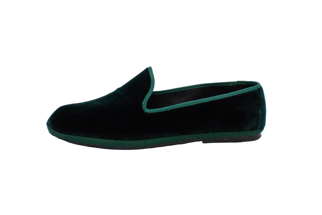 Men's Friulane in bottle green velvet