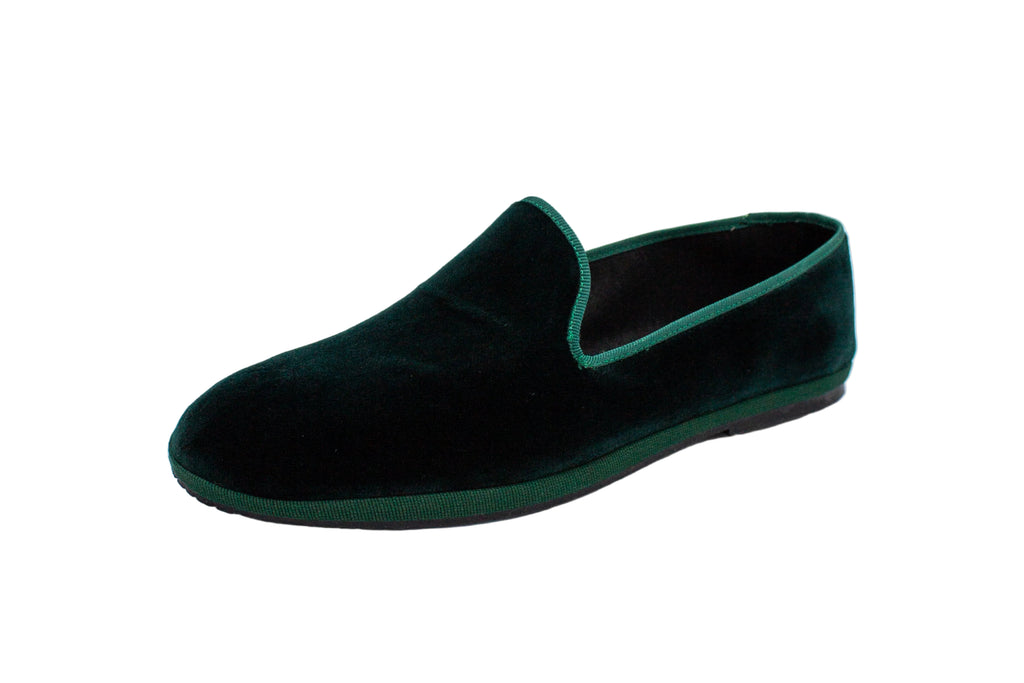 Men's Friulane in bottle green velvet