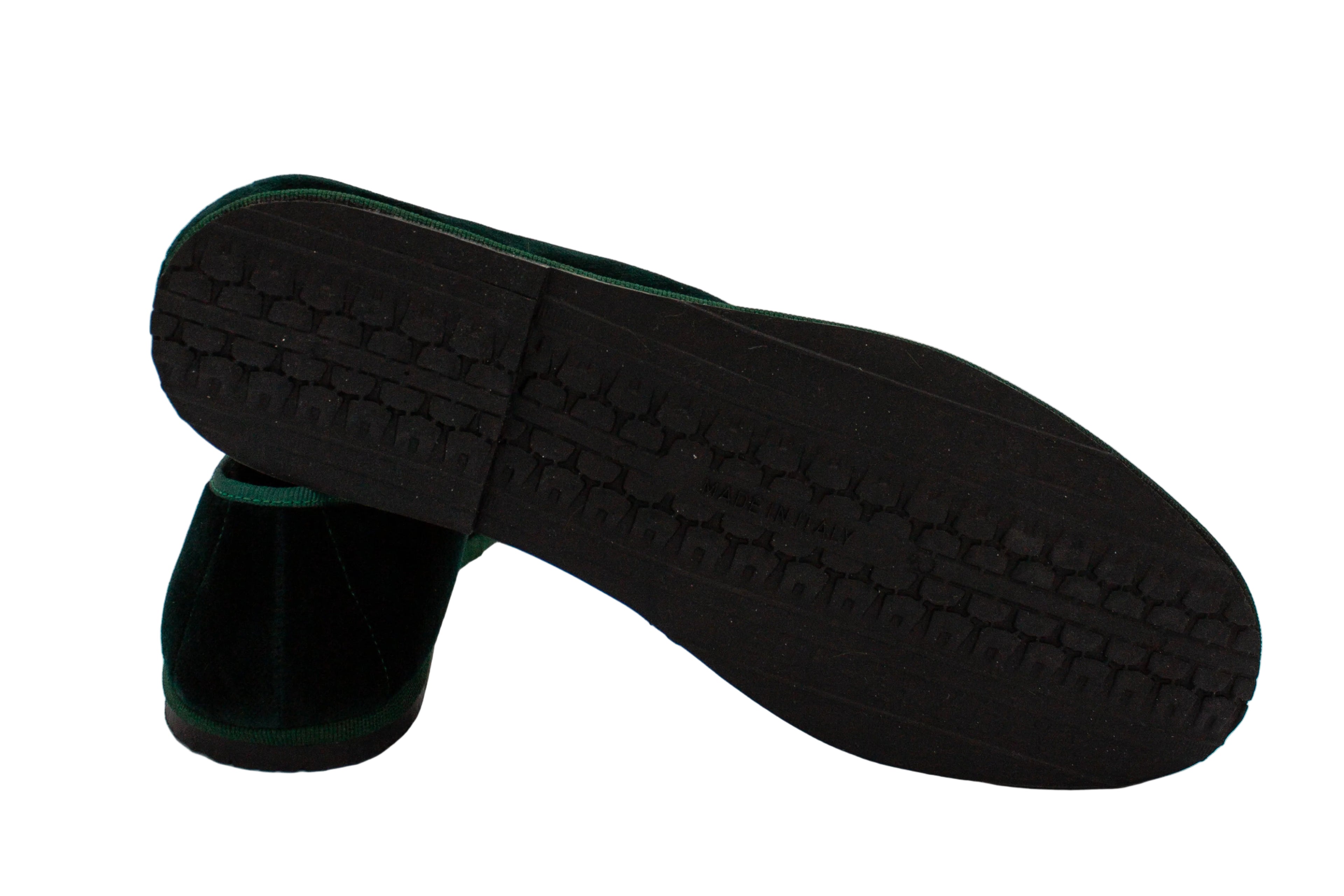 Friulane da uomo in velluto verde bottiglia