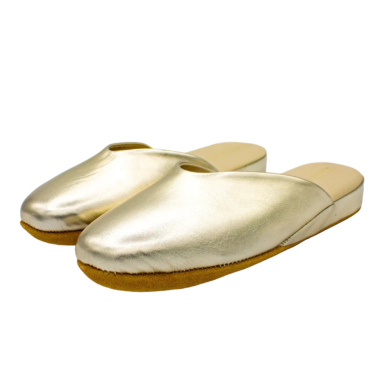 Pantofole pianelle scollate in nappa platino