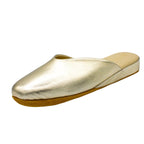 Pantofole pianelle scollate in nappa platino