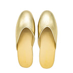 Pantofole pianelle scollate in nappa platino