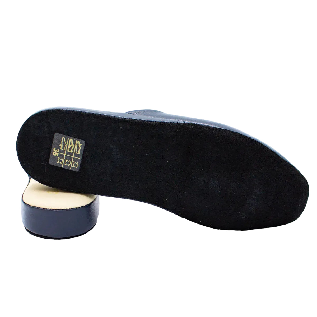 Pantofole pianelle scollate in nappa blu