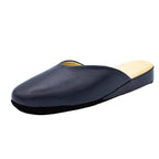 Pantofole pianelle scollate in nappa blu