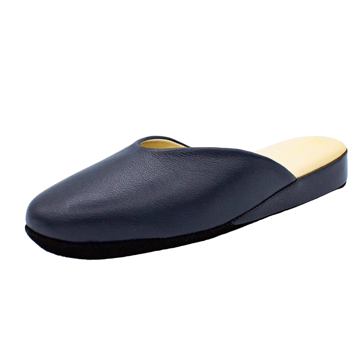 Pantofole pianelle scollate in nappa blu