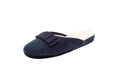 Pantofole pianelle in camoscio blu con fiocco