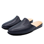 Pantofole pianelle accollate in nappa blu