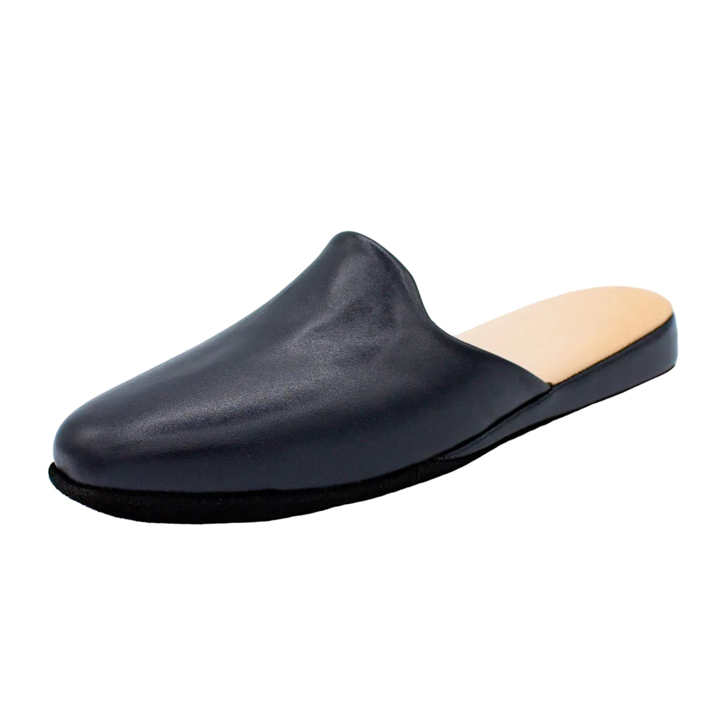 Pantofole pianelle accollate in nappa blu