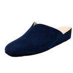Pantofole scollate in camoscio blu