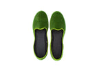 Structured sage green velvet slippers