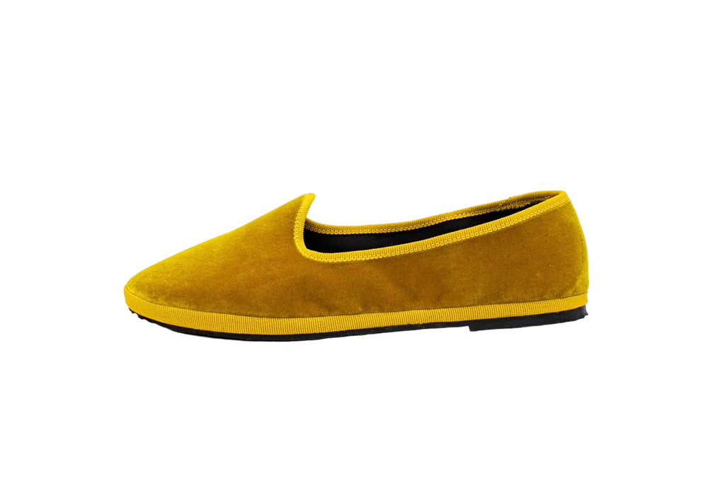 Friulane strutturate in velluto giallo senape