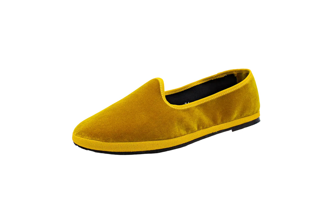 Friulane strutturate in velluto giallo senape