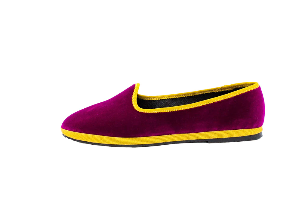 Two-tone Friulane in fuchsia-ochre velvet