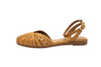 Sandali ragnetto in pelle caramello