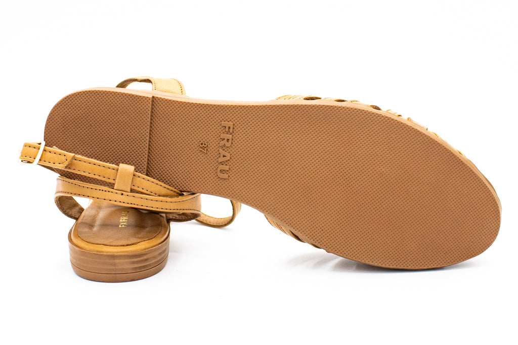 Sandali ragnetto in pelle caramello
