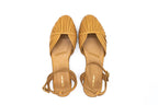 Sandali ragnetto in pelle caramello