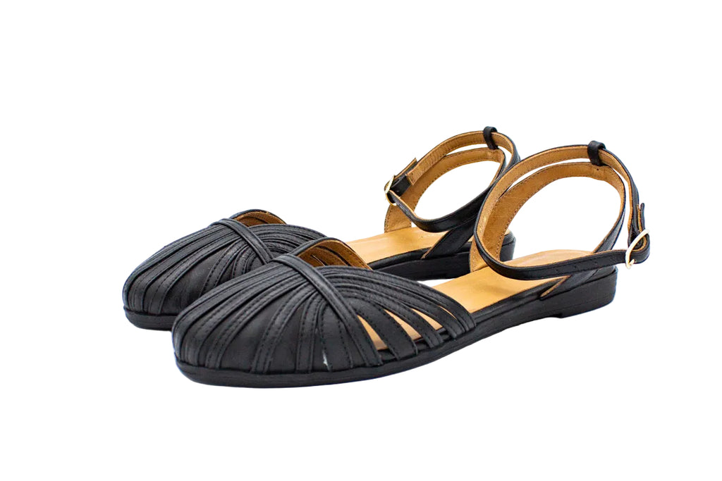 Sandali ragnetto in pelle nero
