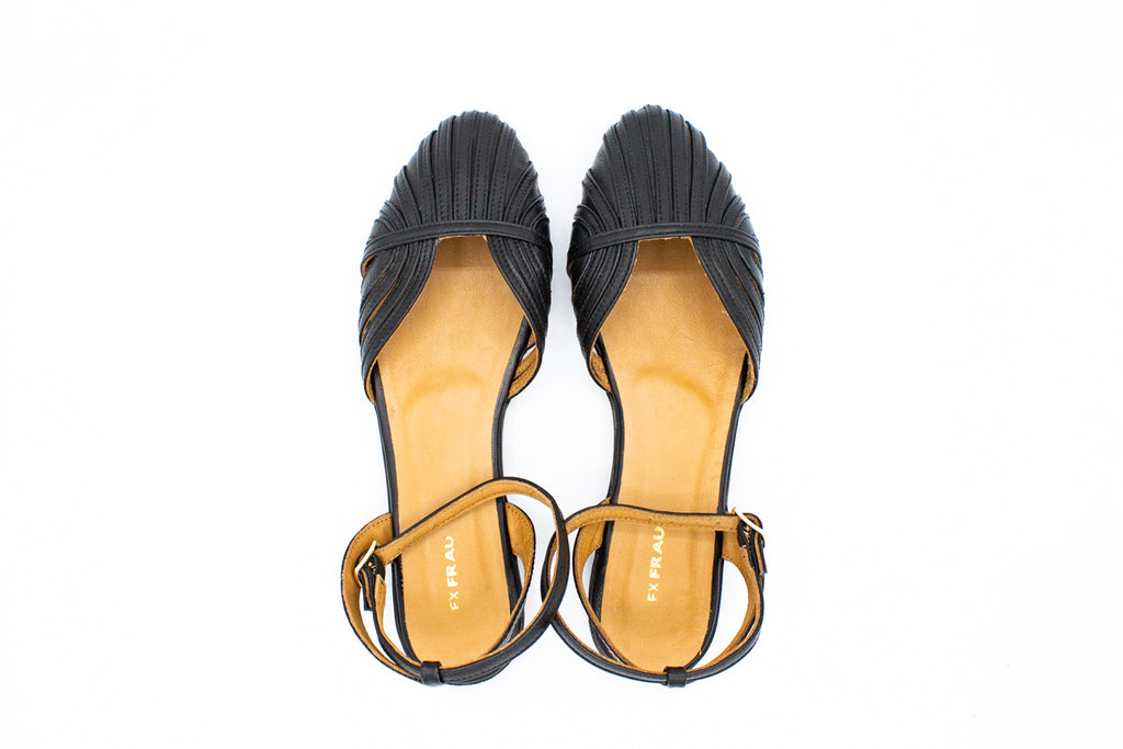 Sandali ragnetto in pelle nero
