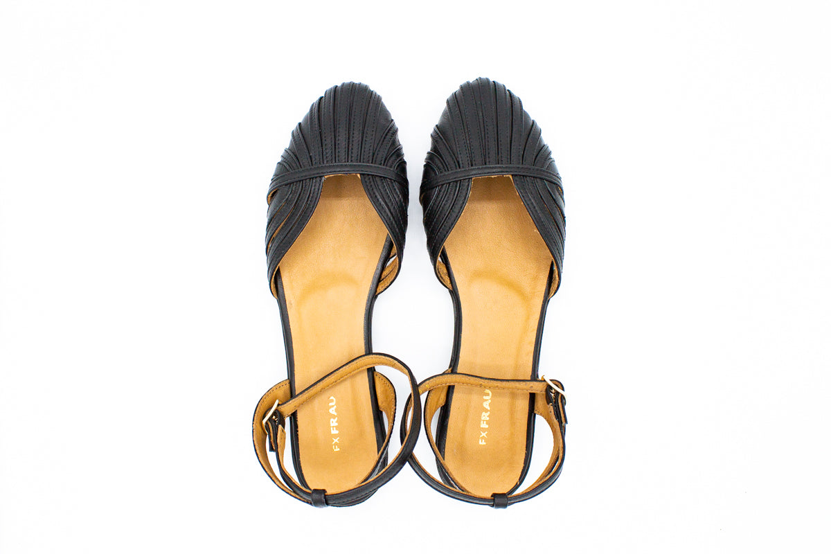 Sandali ragnetto in pelle nero