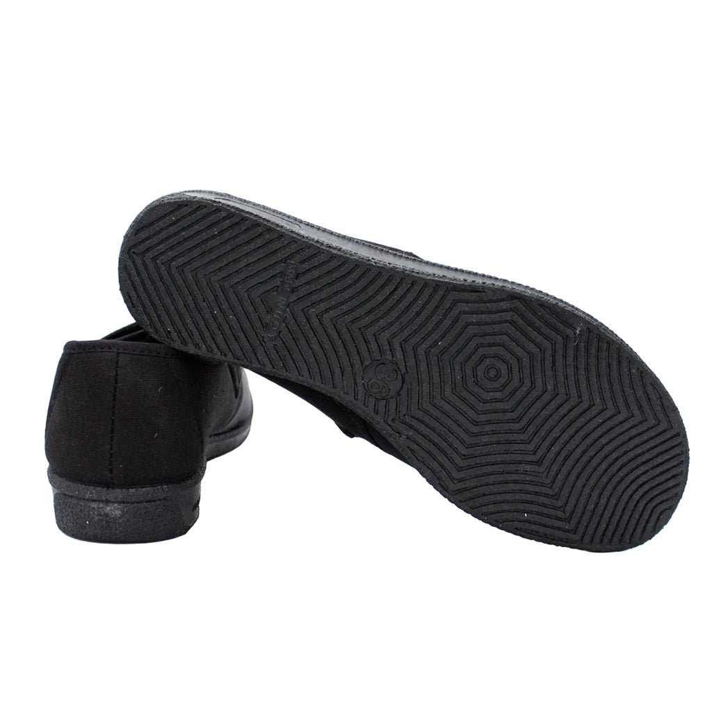 Pantofole da donna in tessuto elasticizzato con velcro nero