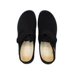 Pantofole da donna in tessuto elasticizzato con velcro nero