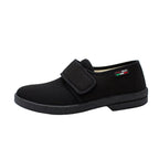 Pantofole da uomo in tessuto elasticizzato con velcro nero