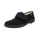 Pantofole da uomo in tessuto elasticizzato con velcro nero