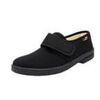 Pantofole da uomo in tessuto elasticizzato con velcro nero