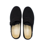 Pantofole da uomo in tessuto elasticizzato con velcro nero