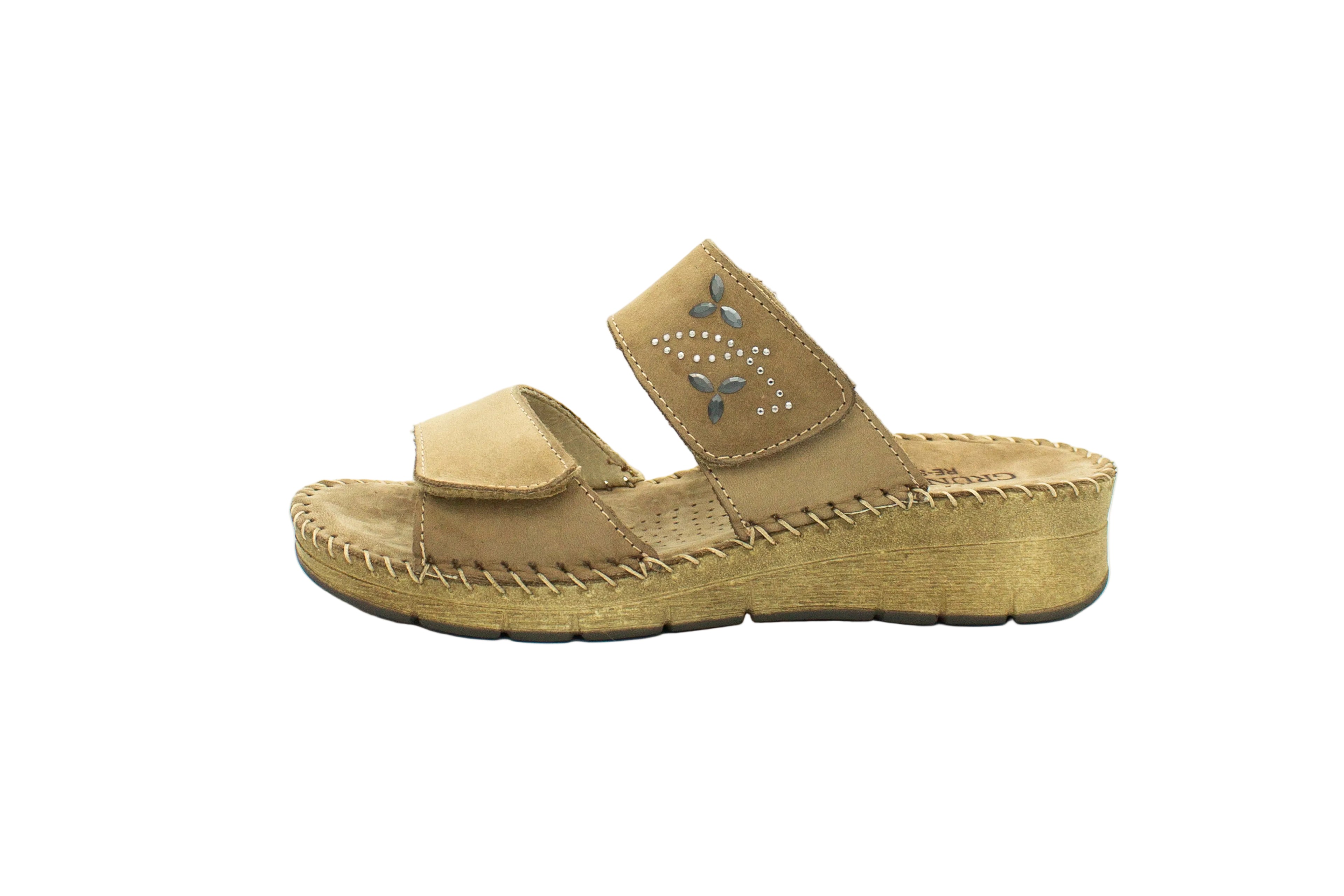 Taupe nubuck comfort slippers