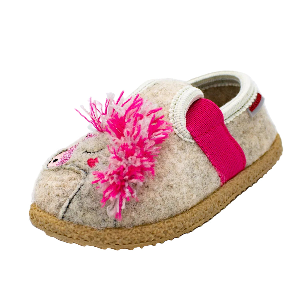 Giesswein Trabening: pantofole bambina in lana con unicorno