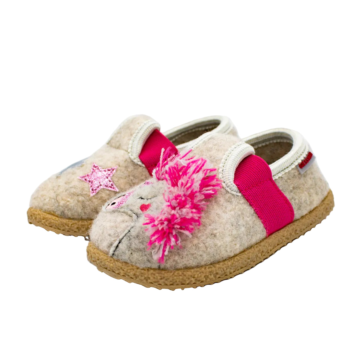 Giesswein Trabening: pantofole bambina in lana con unicorno
