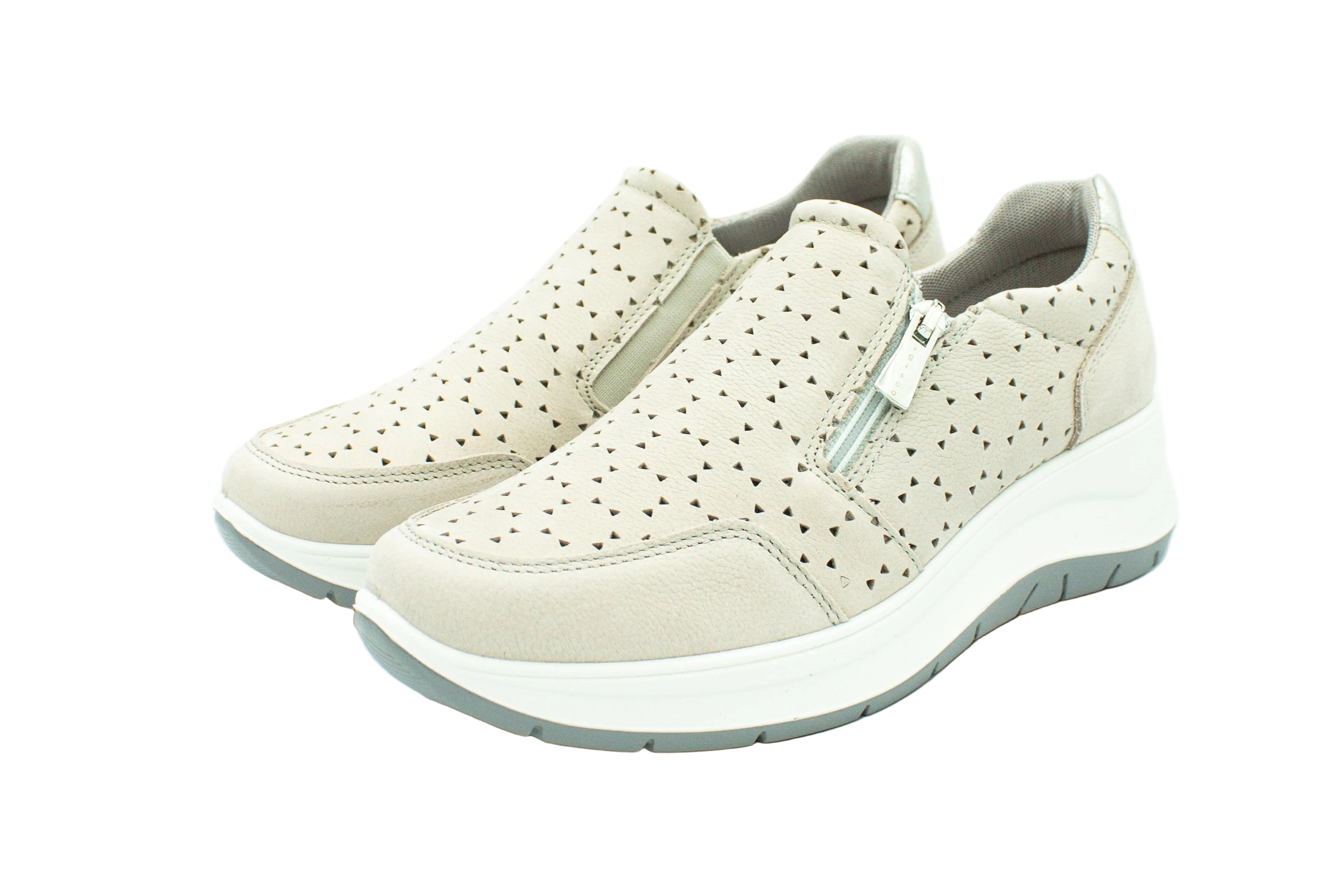 Slip on in nabuk con cerniera laterale ghiaccio
