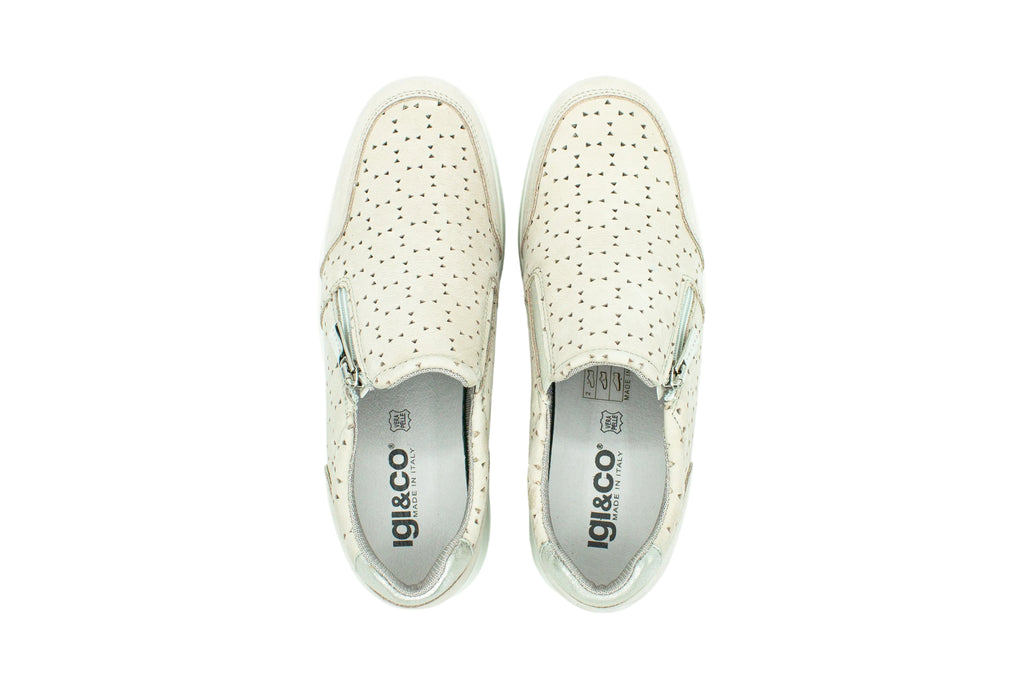 Slip on in nabuk con cerniera laterale ghiaccio