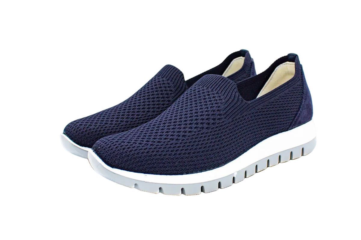 Blue knit slip-on with removable insole
