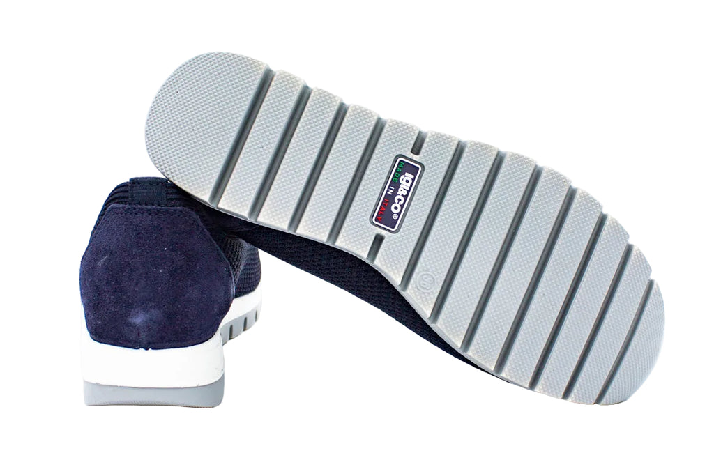 Blue knit slip-on with removable insole