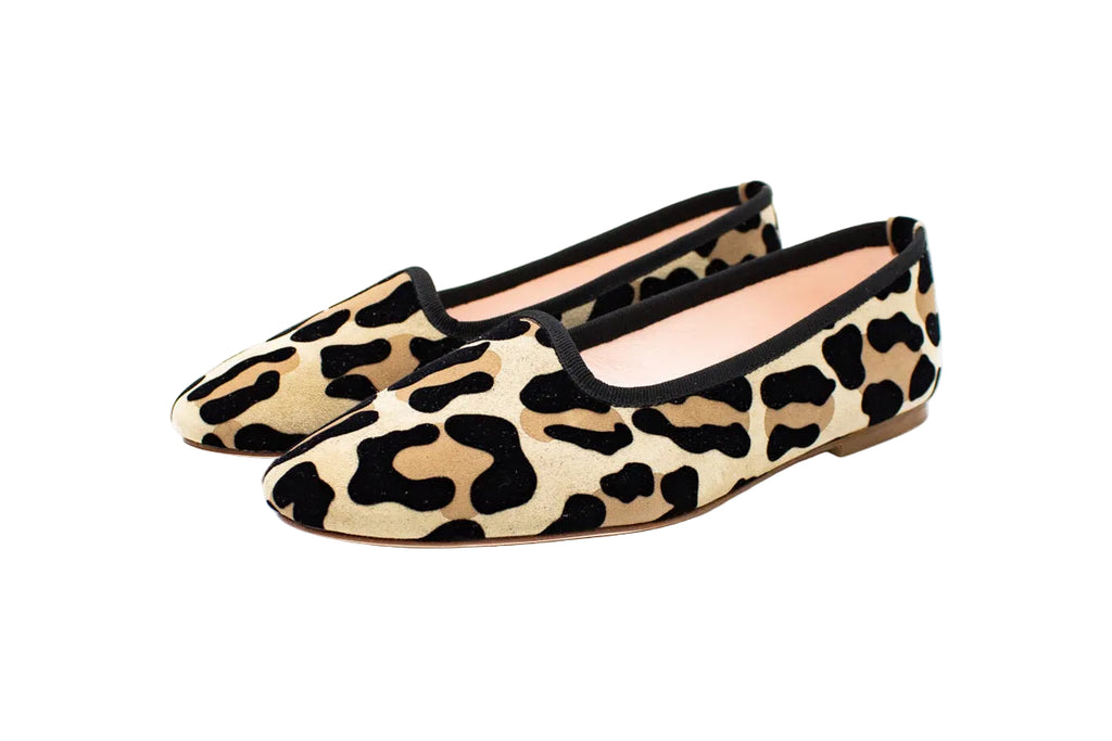 Slippers donna in camoscio stampa leopardo