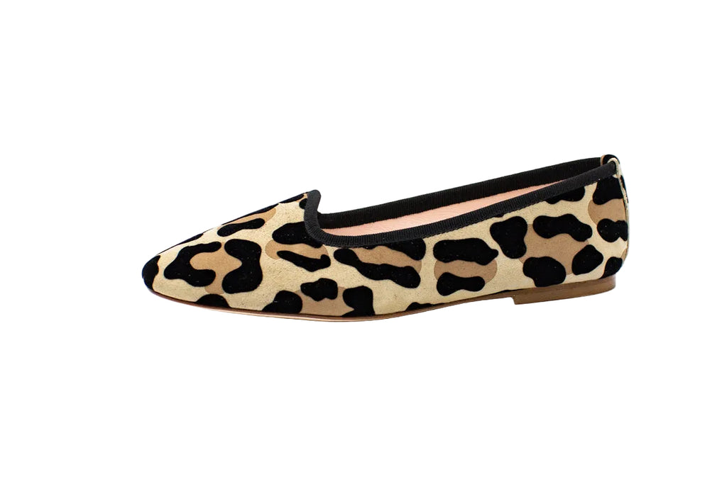 Slippers donna in camoscio stampa leopardo