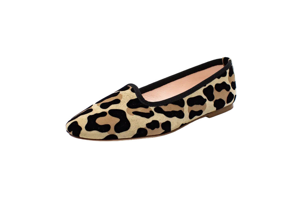 Slippers donna in camoscio stampa leopardo