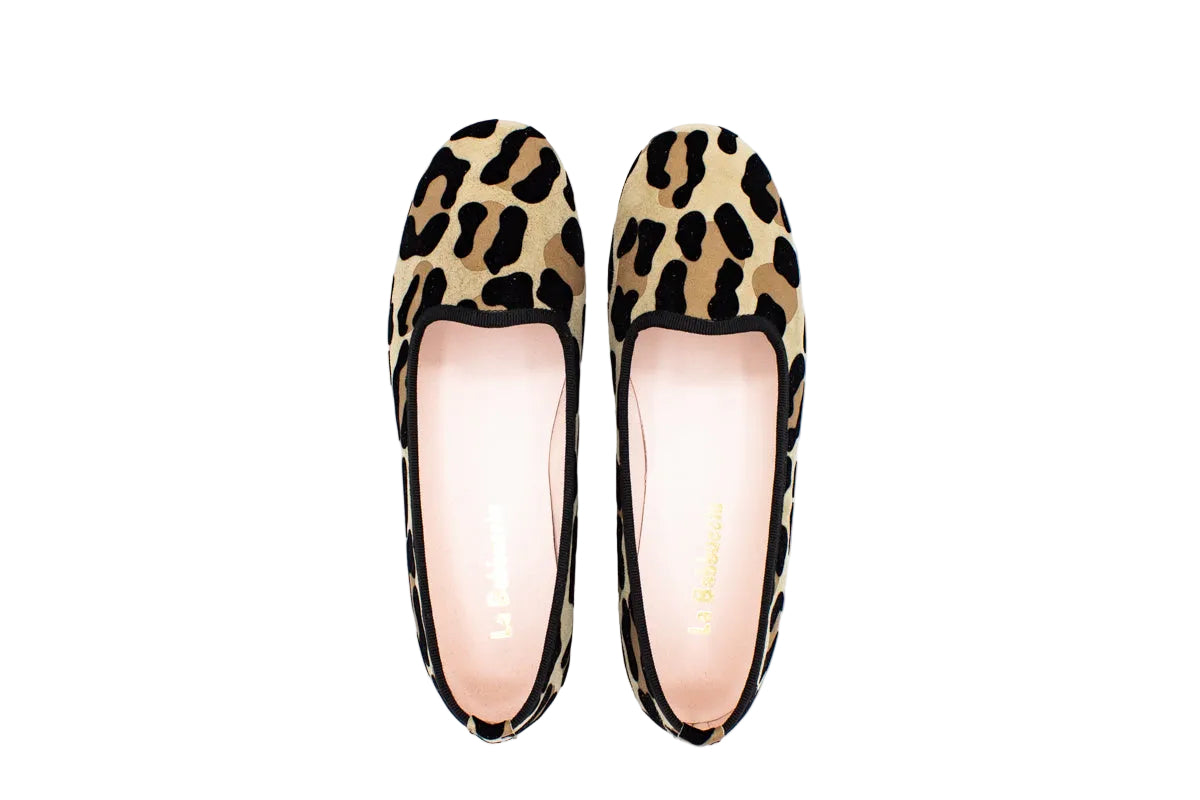 Slippers donna in camoscio stampa leopardo