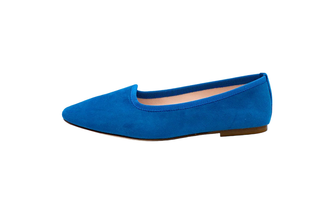 Slippers donna in camoscio avio