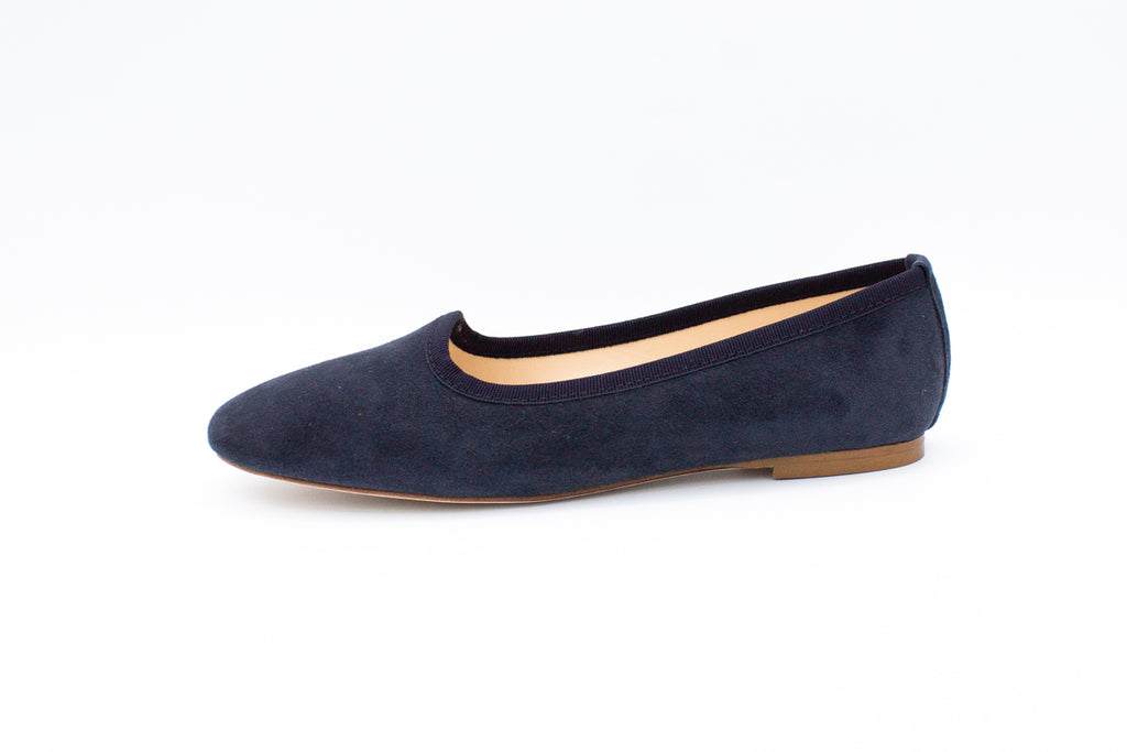 Blue suede women's slippers